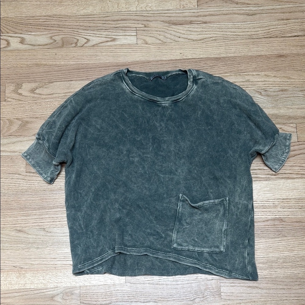 Washed Gray Loose Fit Women's Top
